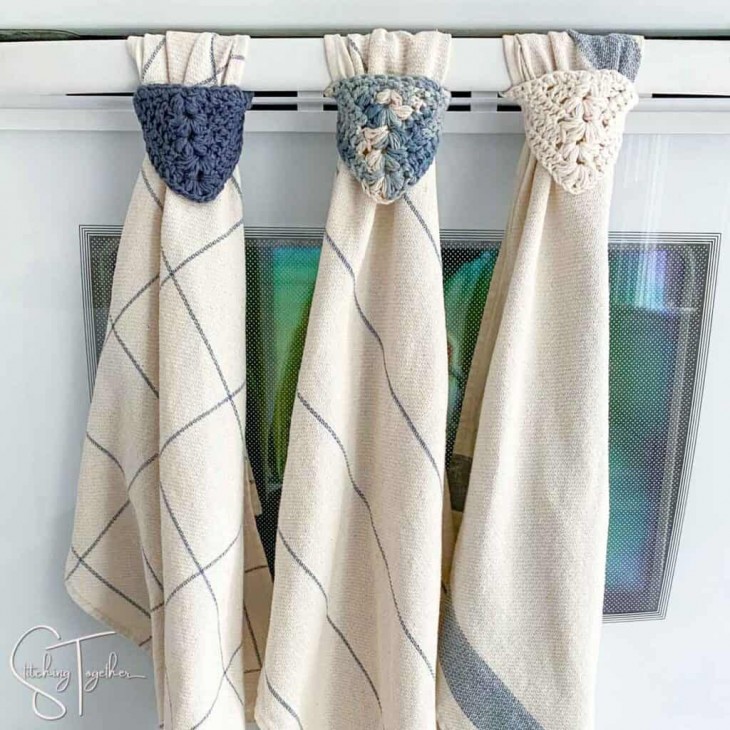 Modern Crochet Dish Towel Topper