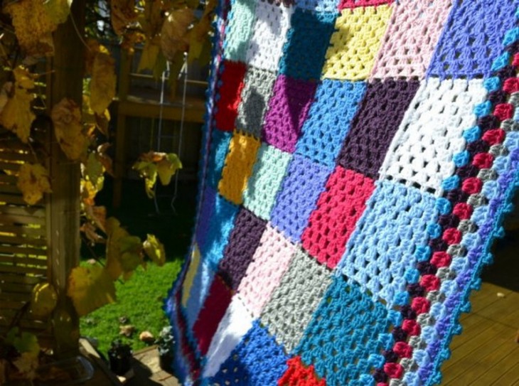 Cheerful Granny Square Baby Blanket