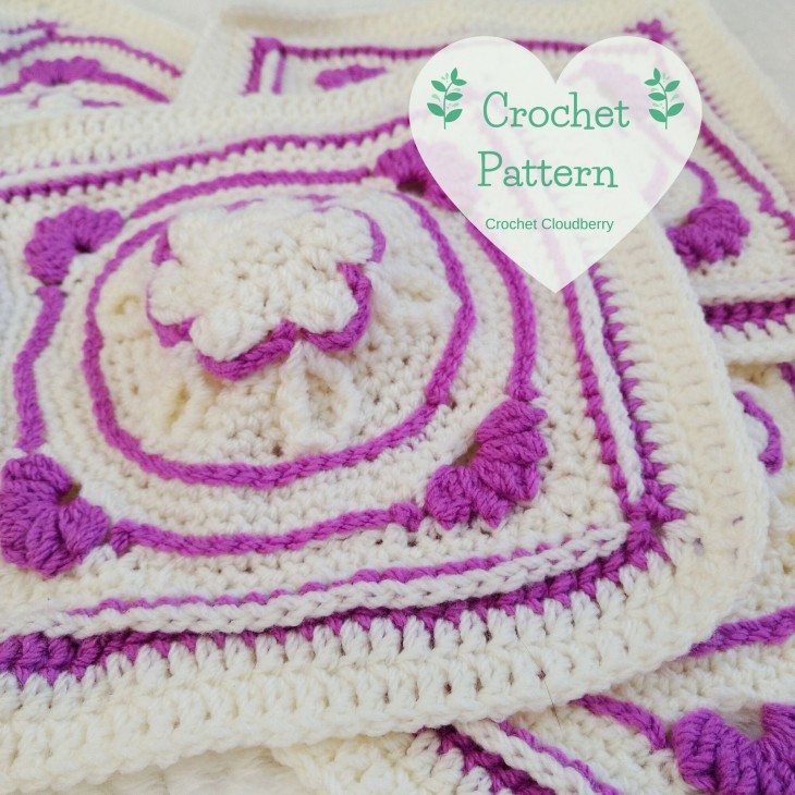 Winter Jewels Amethyst Flower Granny Square