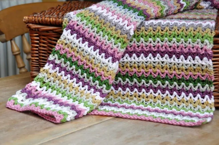 Yarn Stash V Stitch Crochet Blanket