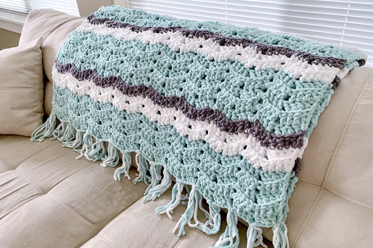 Easy Weekend Chevron Crochet Blanket
