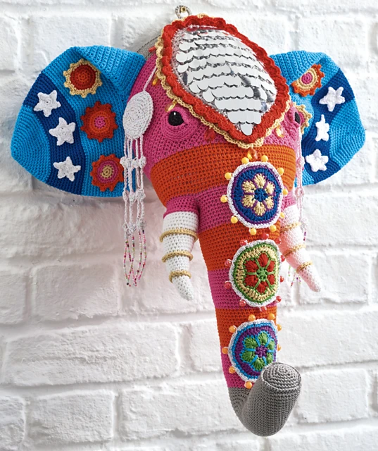 Crochet elephant head