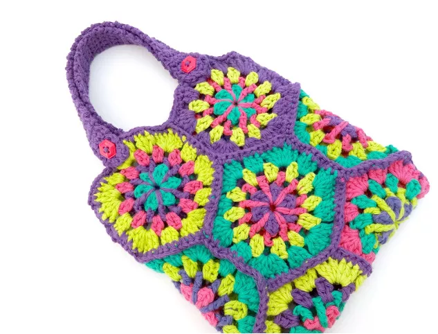 Colorful Hexagon Crochet Bag Pattern