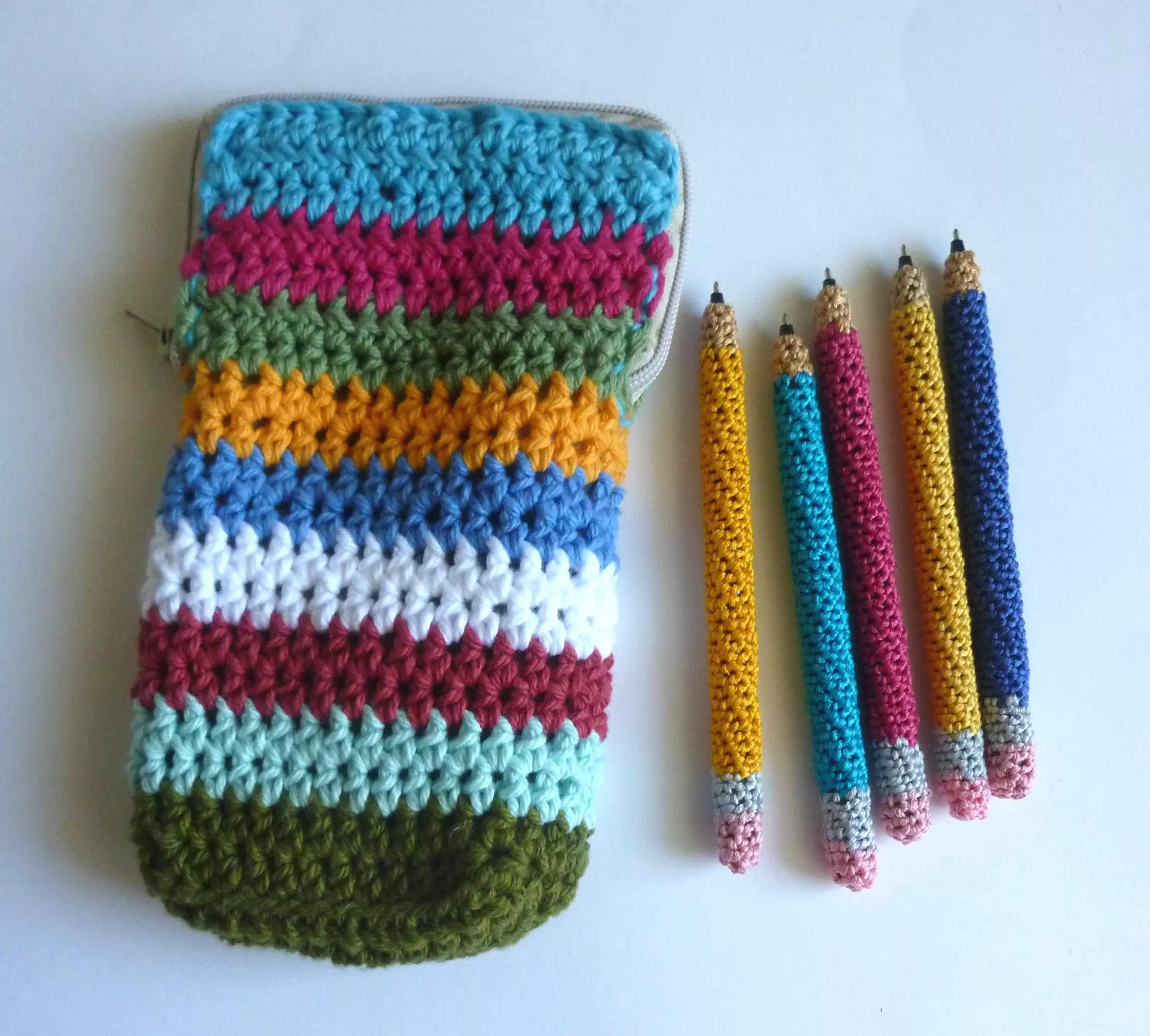 Pencil-Look Crochet Pen Covers