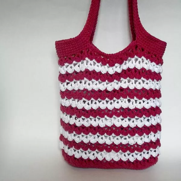 Slanted Puffs Summer Bag » Weave Crochet