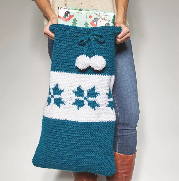 Snowflake Present Sack Crochet Pattern