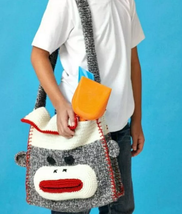 Sock Monkey Crochet Bag