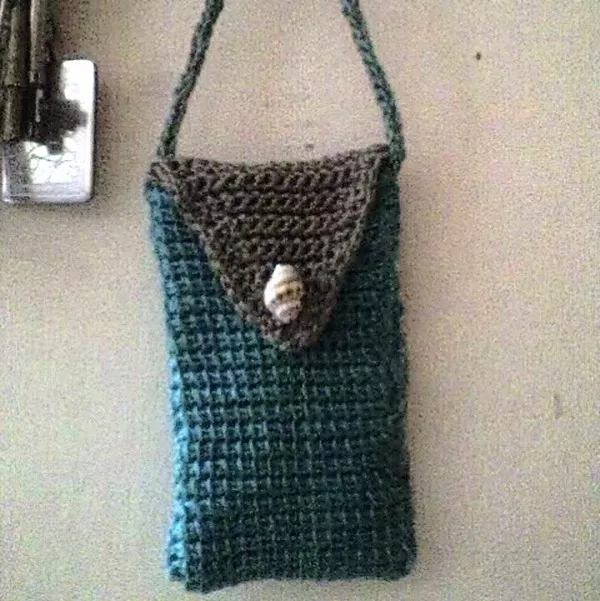 Tunisian Stitch Cell Phone Bag