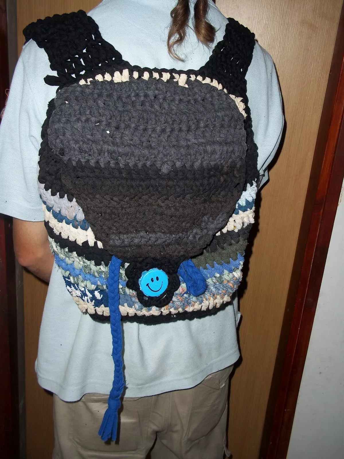 Upcycled Crochet Backpack