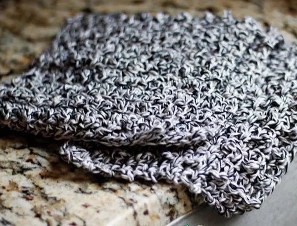 Grayscale Beginner's Crochet Dishcloth