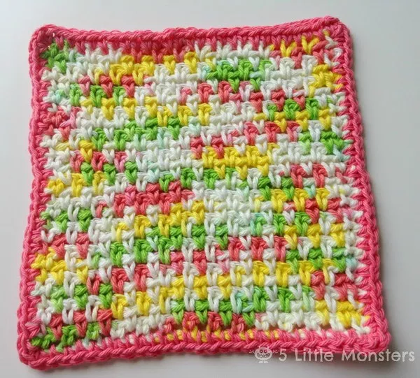 Moss Stitch Crochet Dishcloth