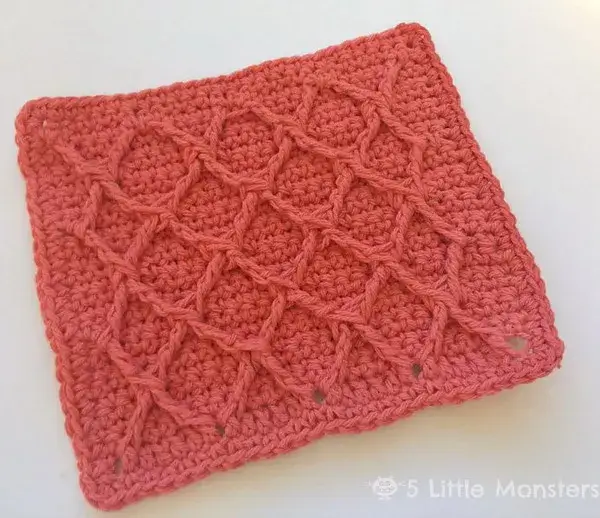 Lattice Stitch Crochet Dishcloth