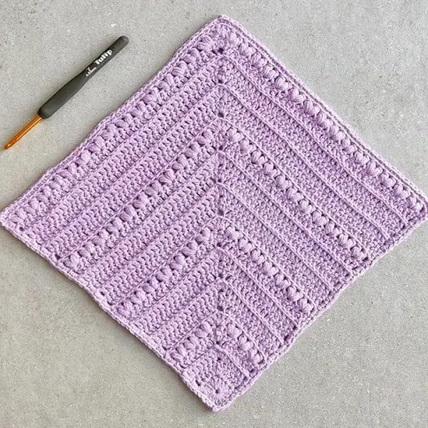Mitered Tulips Afghan Square