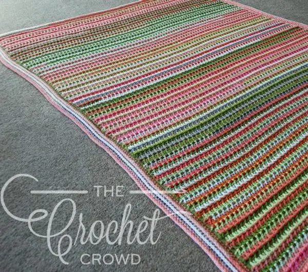 Post Double Stitch Crochet Spring Blanket