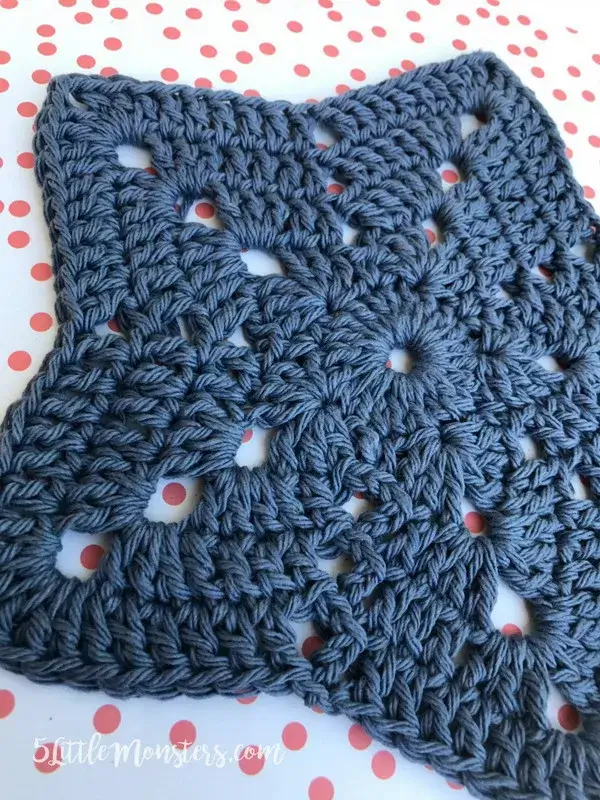Quick Navy Star Crochet Dishcloth