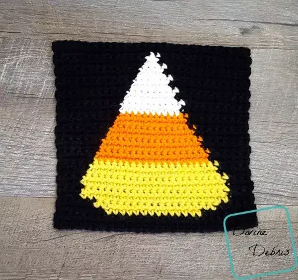 8andquot; Tapestry Candy Corn Afghan Square