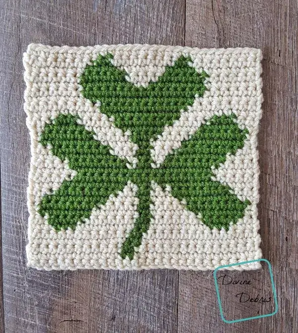 8andquot; Tapestry Shamrock Afghan Square
