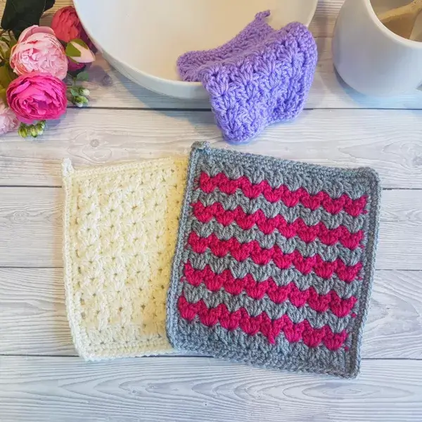 Cluster V Stitch Hot Pad Free Crochet Pattern