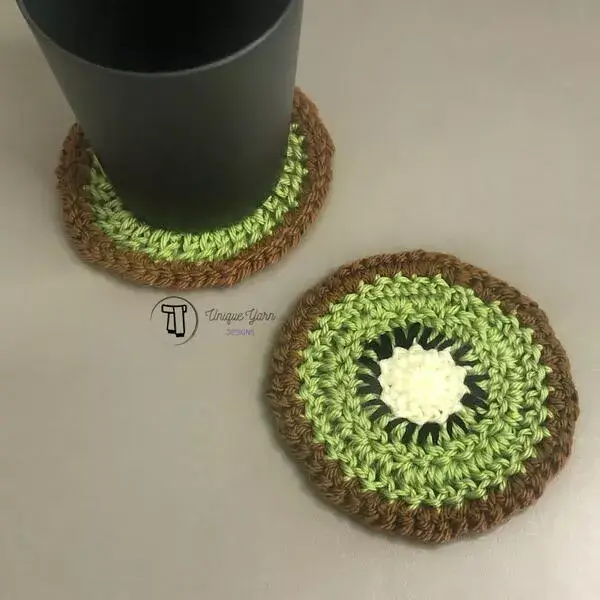 Kiwi Fruit Coaster Crochet Pattern