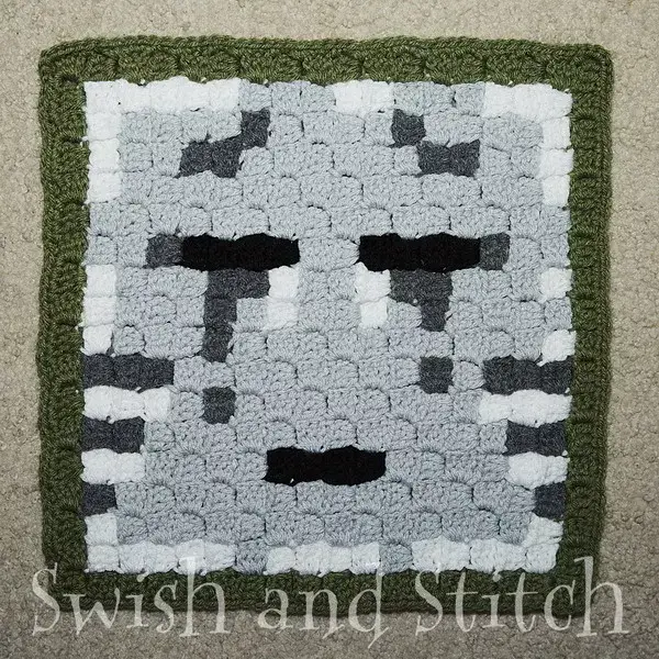 Minecraft Ghast C2c Crochet Block