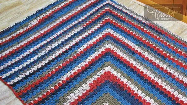 Patriotic Mitered Crochet Afghan Pattern