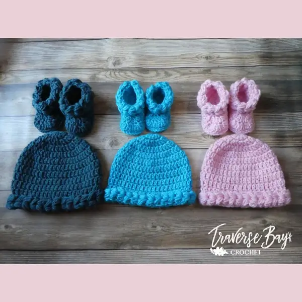 Braided Baby Hat and Booties
