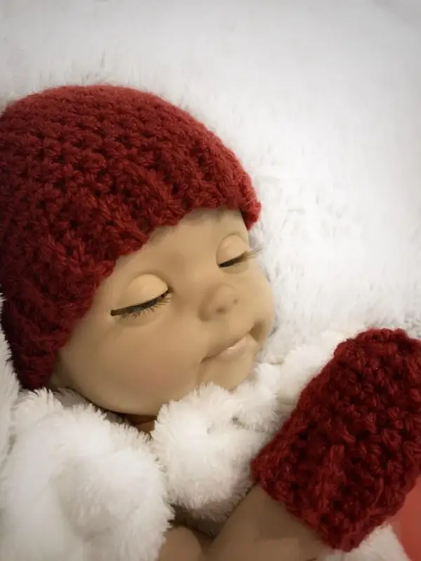 Baby Doll Hat And Mittens