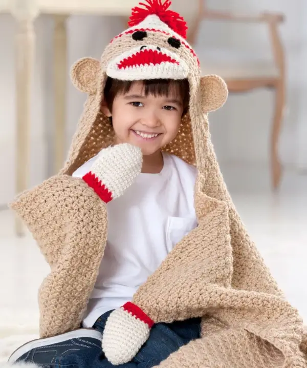 Clever Sock Monkey Blanket