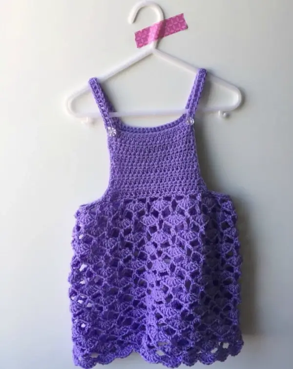 Spring Shell Stitch Girl's Crochet Dress