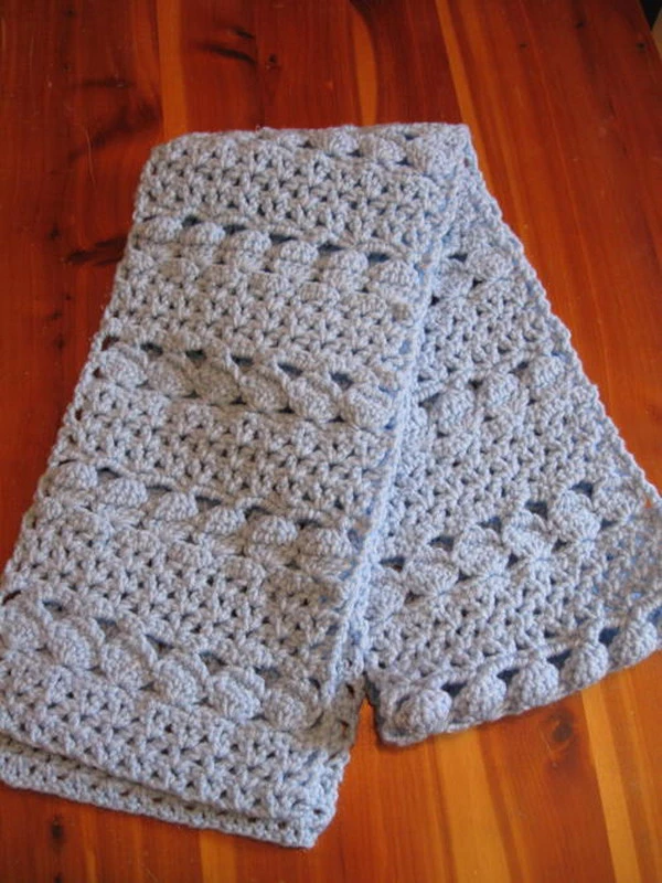 Cozy Blue Crochet Scarf