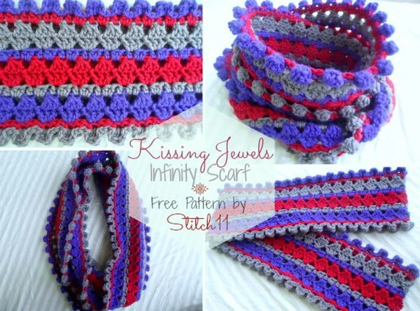 Kissing Jewels Infinity Scarf