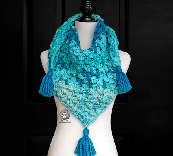 Once in a Blue Moon Triangle Scarf/Shawl