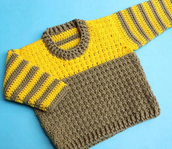 Simplest Kids Round Neck Moss Sweater Pullover