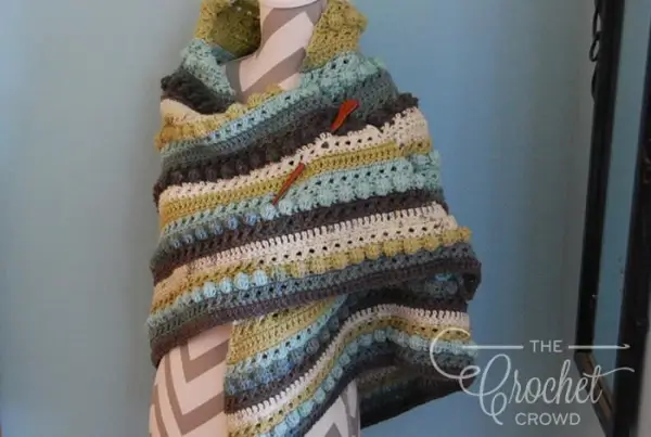 Springtime Bobble Stitch Crochet Shawl Pattern