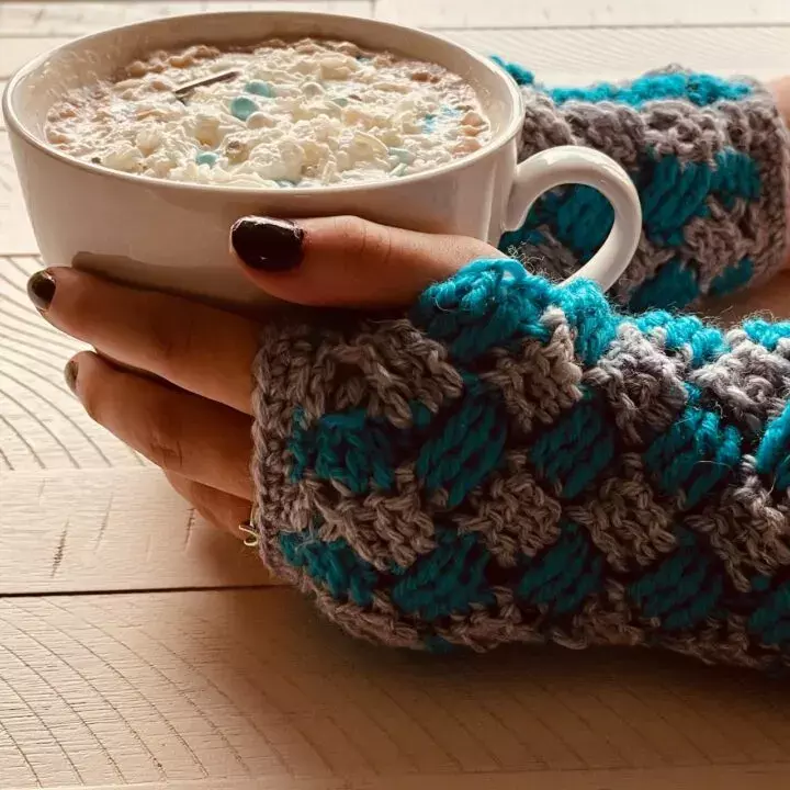 Winter Waves Crochet Fingerless Gloves