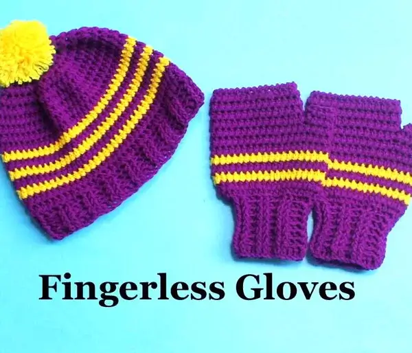 Adult Crochet Simple Fingerless Gloves Beginner Pattern