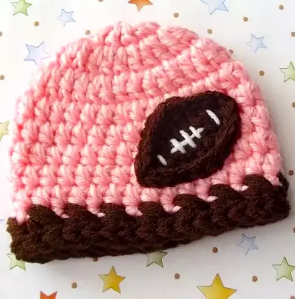 Baby Girl Crochet Football Hat Pattern