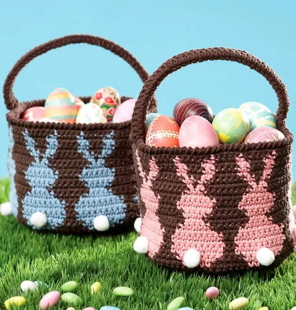 Bunny Crochet Egg Basket Pattern