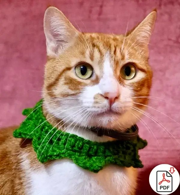 Crochet Cat Christmas Collar Pattern