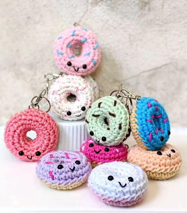 Crochet Donut Keychain Pattern