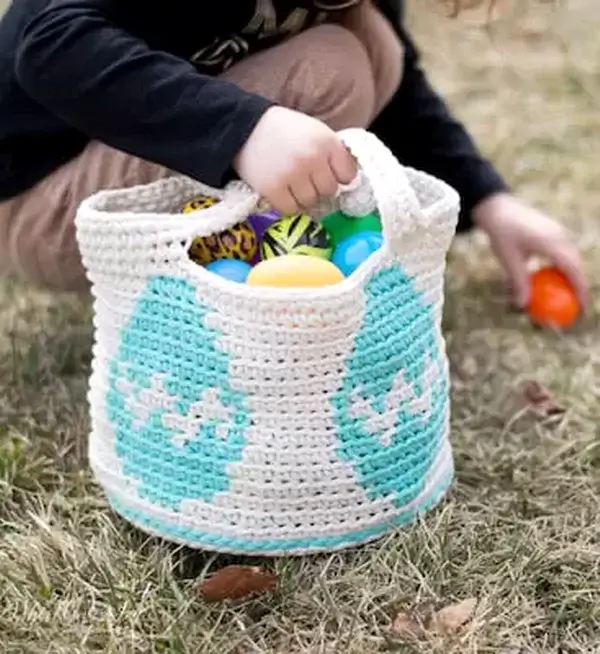 Crochet Easter Egg Basket Pattern