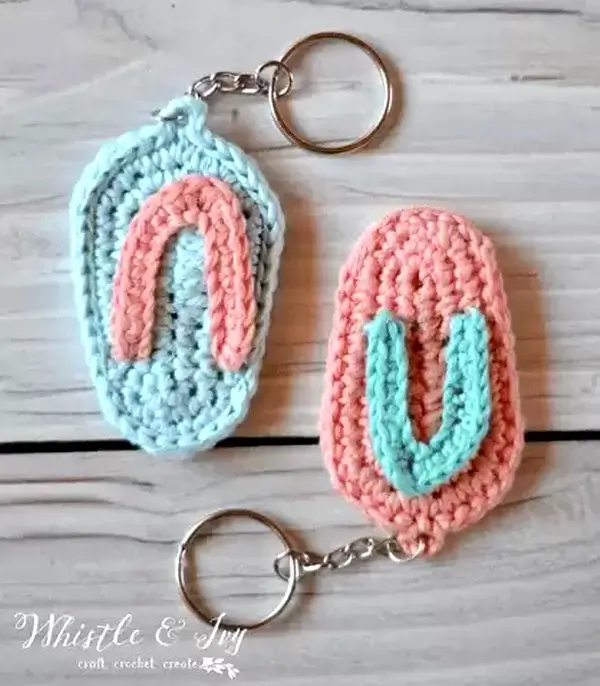 Crochet Flip Flop Keychain Pattern