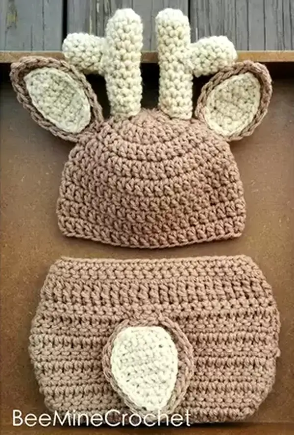 Crochet Newborn Outfit Deer Pattern