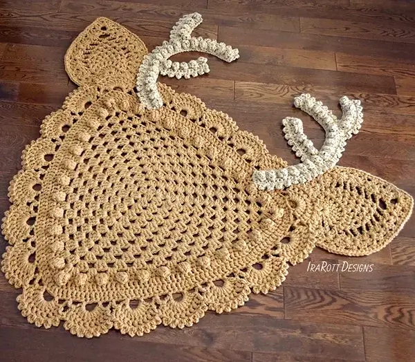Crochet Reindeer Rug Pattern