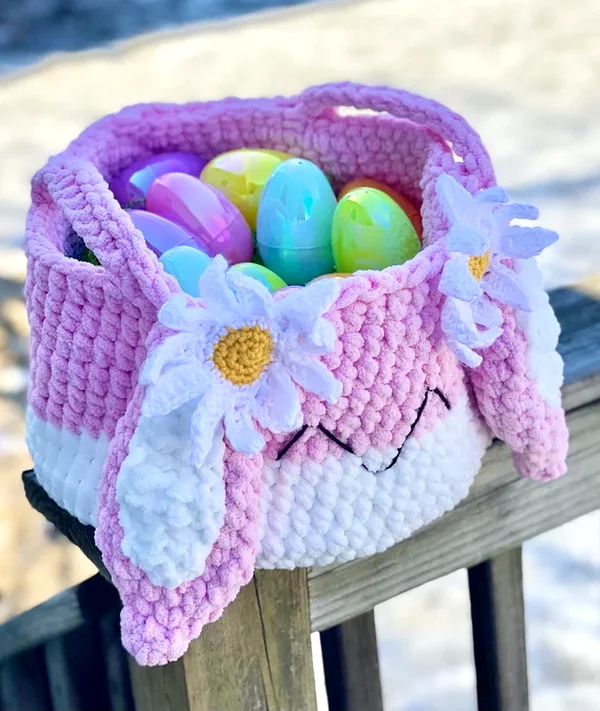 Darling Daisy Bunny Basket Crochet Pattern
