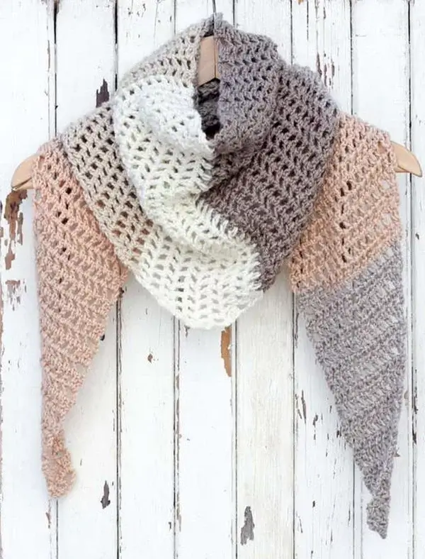 Desert Winds Modern Crochet Triangle Scarf