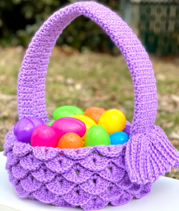 Mermaid Crochet Easter Basket Free Pattern