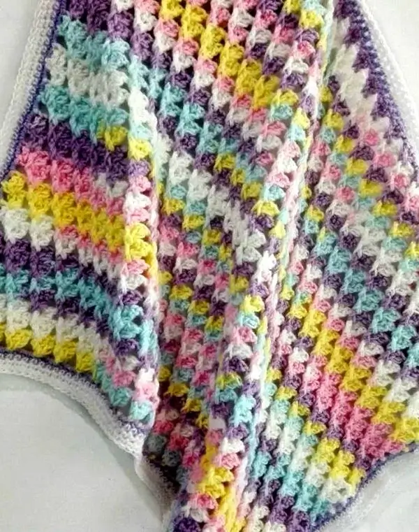 Pastel Peaks Crochet Baby Blanket