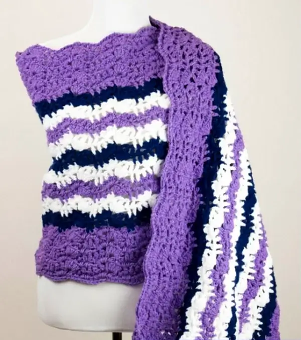 Purple Printable Crochet Prayer Shawl Pattern Weave Crochet