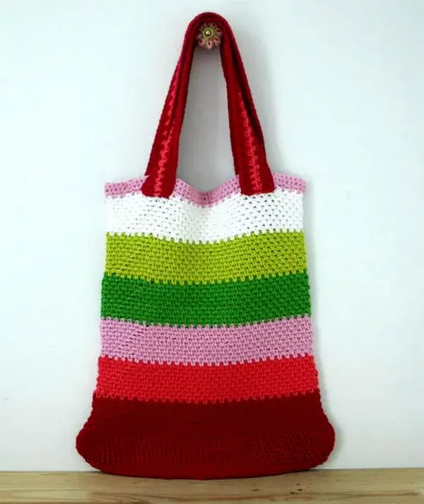 Striped Crochet Market Bag